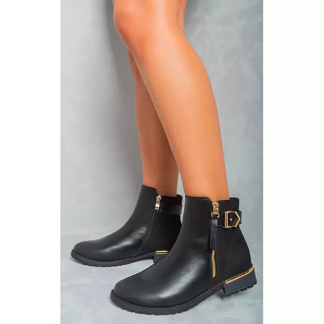 Gold buckle ankle boots clearance